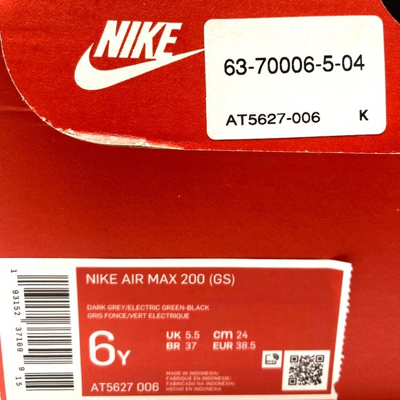 🌿Sale🌿 Nike AT5627 006 Air Max 200 GS Dark Grey Green Women's Running Shoes - Picture 11 of 11